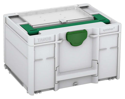 Systainer³ Lid Compartment M 237, Light Grey with Signal Green lid handle and Emerald Green catches