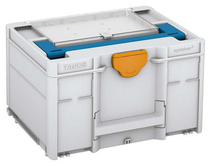 Systainer³ Lid Compartment M 237, Light Grey with Sky Blue lid handle and Daffodil Yellow catches