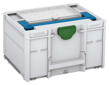 Systainer³ Lid Compartment M 237, Light Grey with Sky Blue lid handle and Emerald Green catches