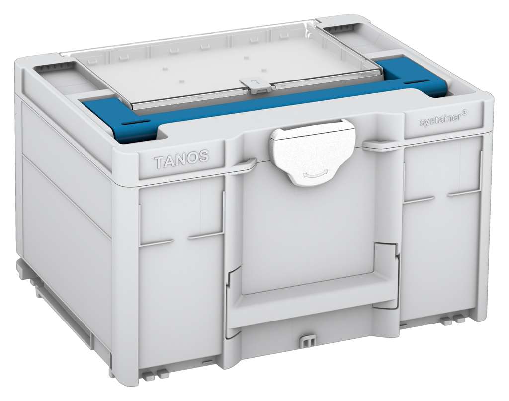 Systainer³ Lid Compartment M 237, Light Grey with Sky Blue lid handle and White catches