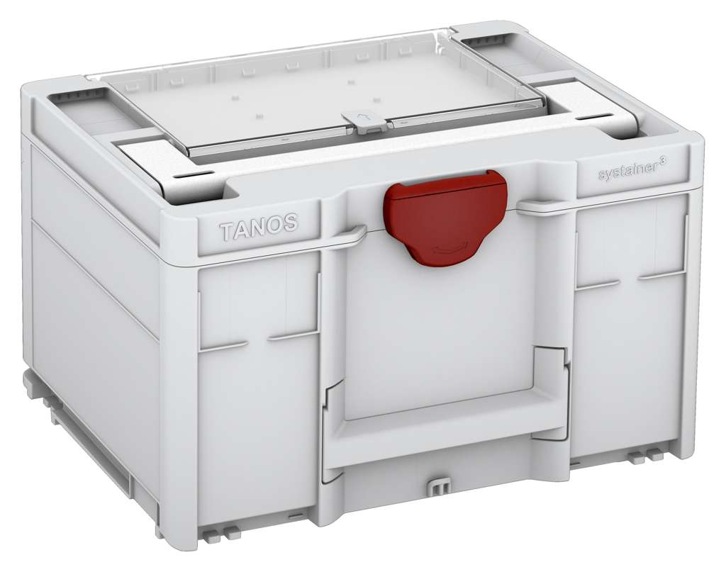 Systainer³ Lid Compartment M 237, Light Grey with White lid handle and Carmine Red catches