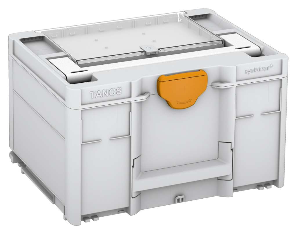 Systainer³ Lid Compartment M 237, Light Grey with White lid handle and Daffodil Yellow catches