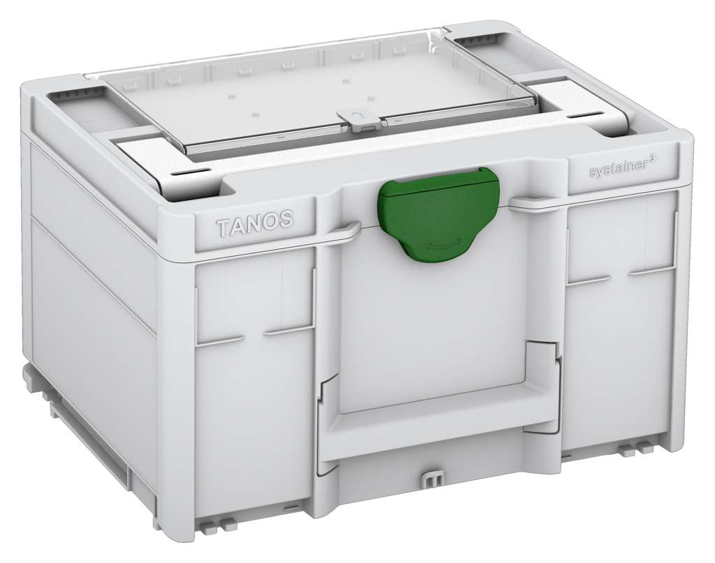 Systainer³ Lid Compartment M 237, Light Grey with White lid handle and Emerald Green catches