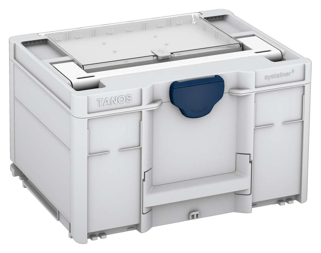 Systainer³ Lid Compartment M 237, Light Grey with White lid handle and Sapphire Blue catches