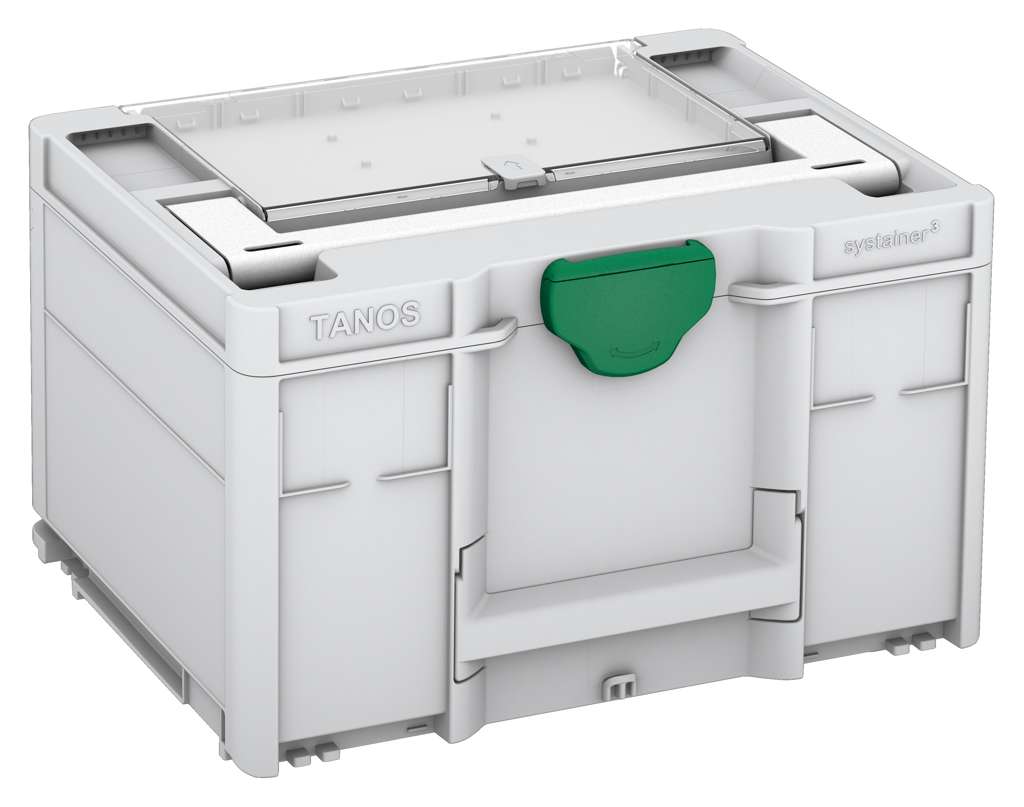Systainer³ Lid Compartment M 237, Light Grey with White lid handle and Signal Green catches