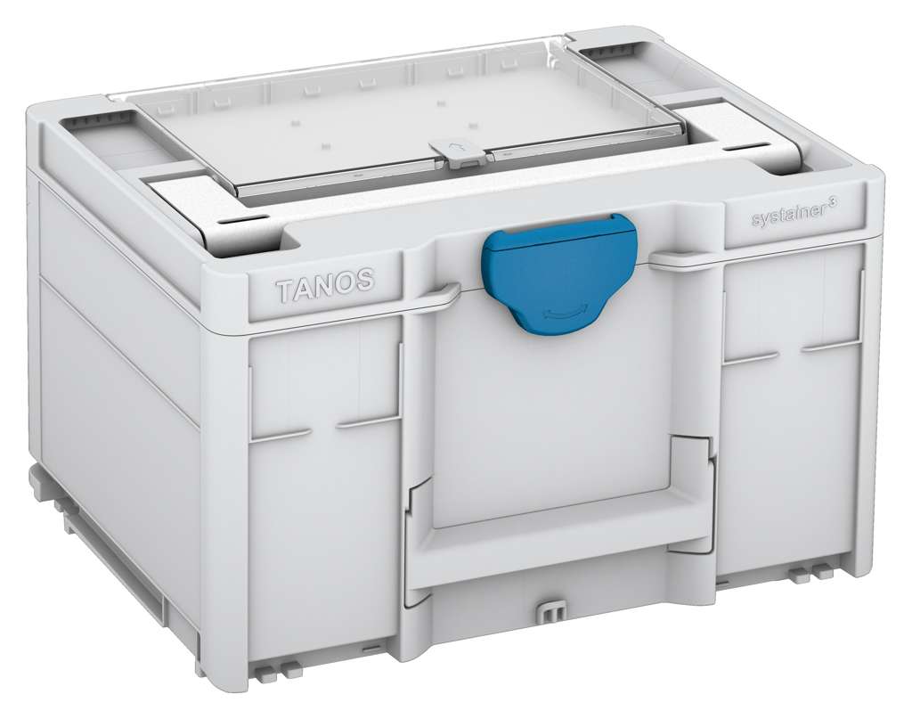 Systainer³ Lid Compartment M 237, Light Grey with White lid handle and Sky Blue catches