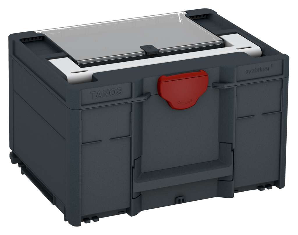 Systainer³ Lid Compartment M 237, Anthracite with Light Grey lid handle and Carmine Red catches