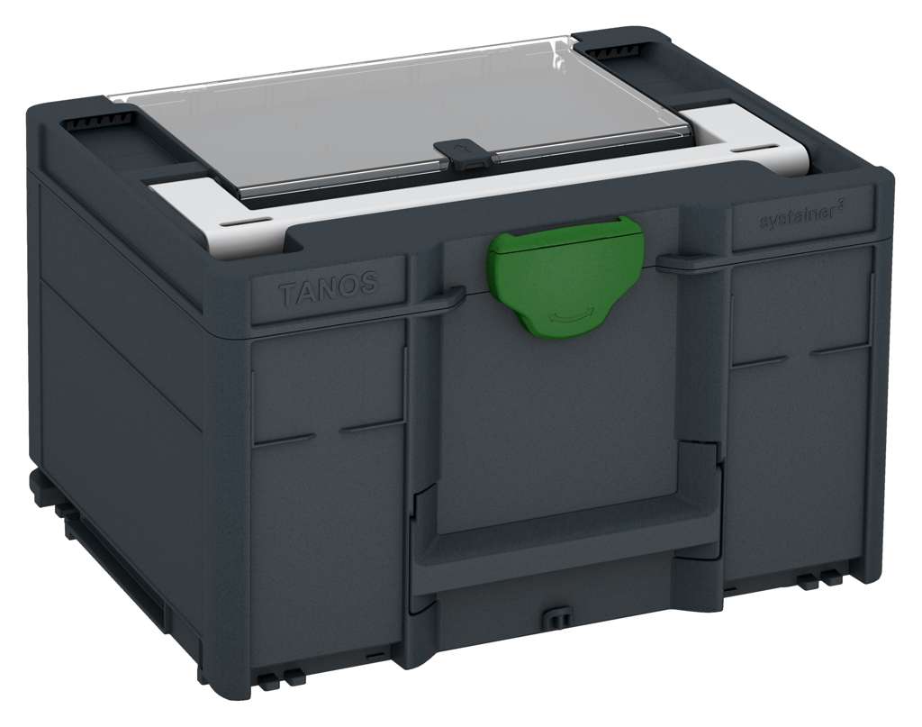 Systainer³ Lid Compartment M 237, Anthracite with Light Grey lid handle and Emerald Green catches