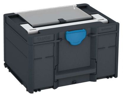 Systainer³ Lid Compartment M 237, Anthracite with Light Grey lid handle and Sky Blue catches