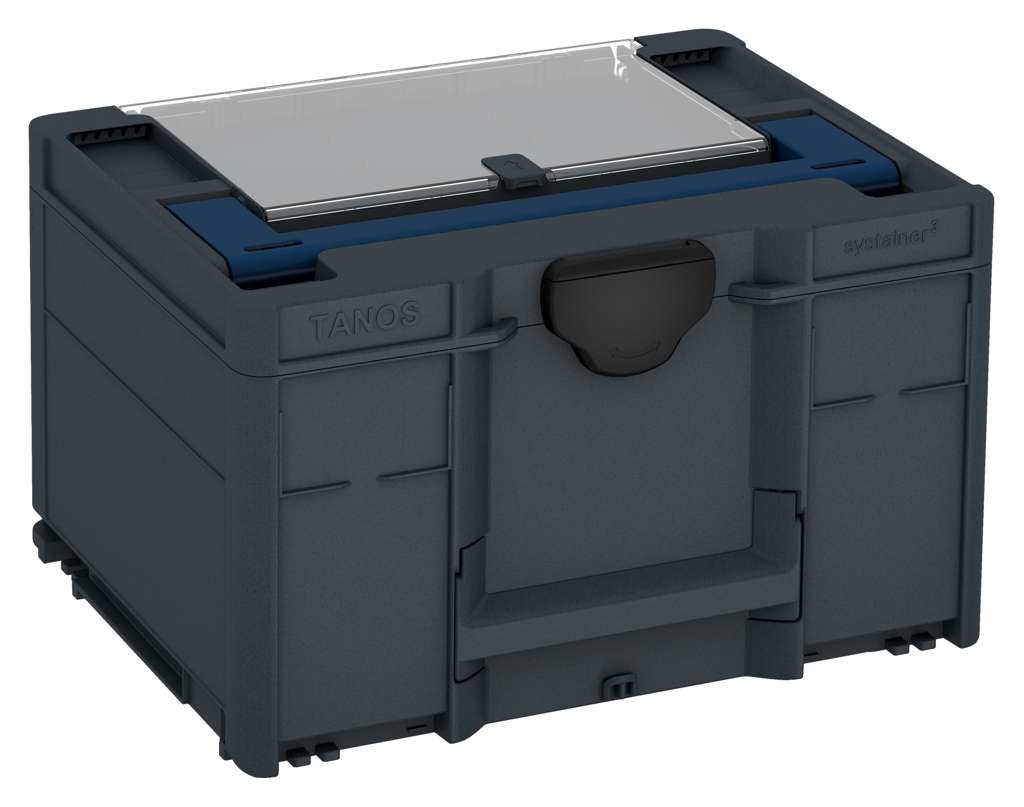 Systainer³ Lid Compartment M 237, Anthracite with Sapphire Blue lid handle and Black catches