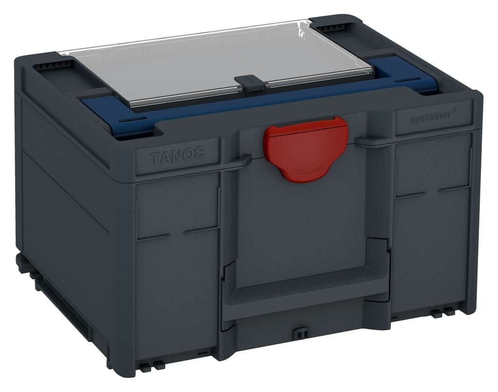 Systainer³ Lid Compartment M 237, Anthracite with Sapphire Blue lid handle and Carmine Red catches