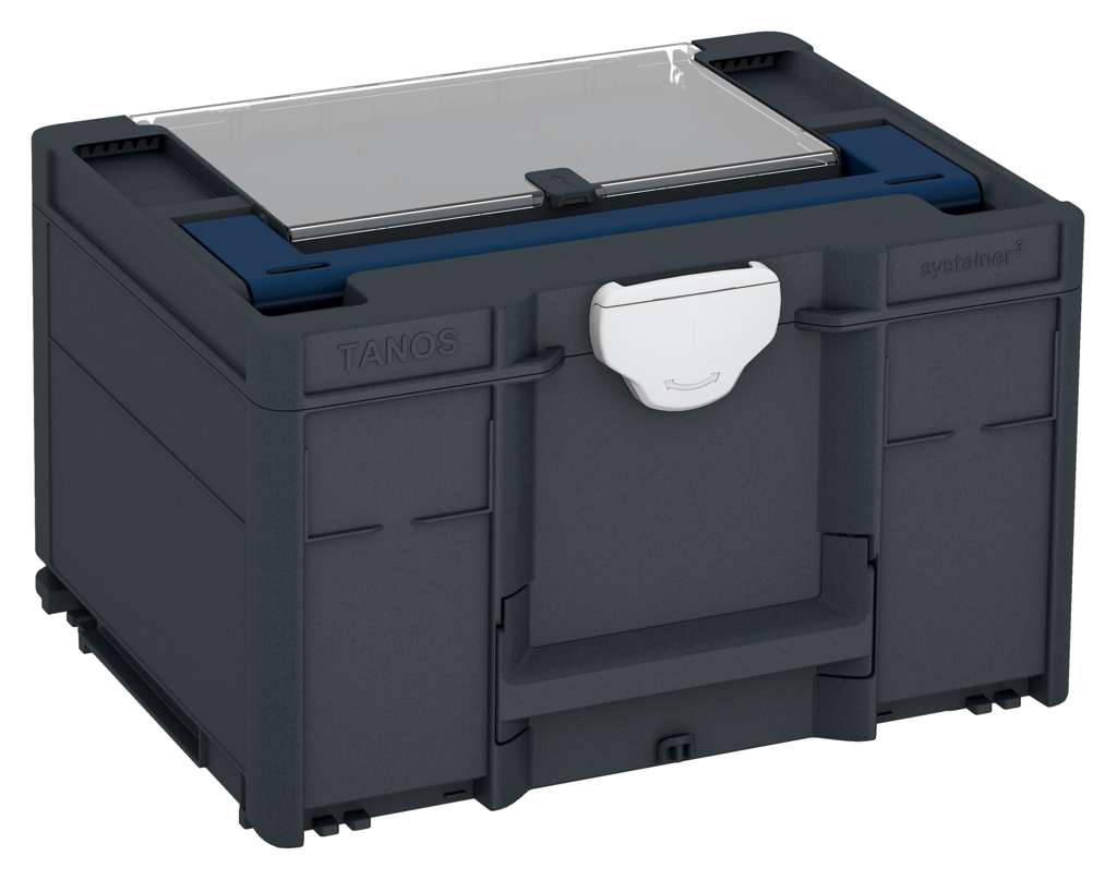Systainer³ Lid Compartment M 237, Anthracite with Sapphire Blue lid handle and Light Grey catches