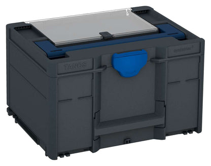 Systainer³ Lid Compartment M 237, Anthracite with Sapphire Blue lid handle and Signal Blue catches