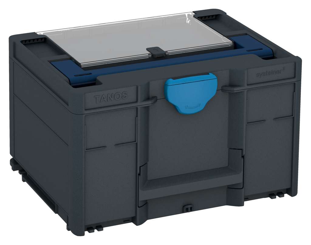 Systainer³ Lid Compartment M 237, Anthracite with Sapphire Blue lid handle and Sky Blue catches