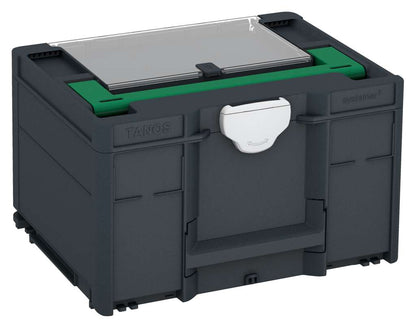 Systainer³ Lid Compartment M 237, Anthracite with Signal Green lid handle and Light Grey catches
