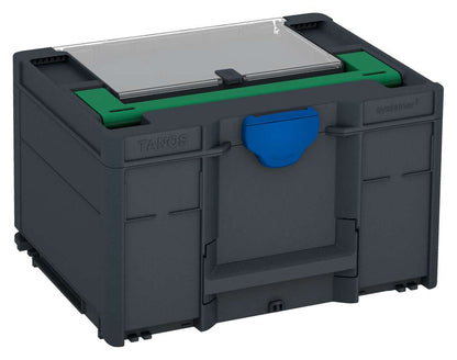 Systainer³ Lid Compartment M 237, Anthracite with Signal Green lid handle and Signal Blue catches