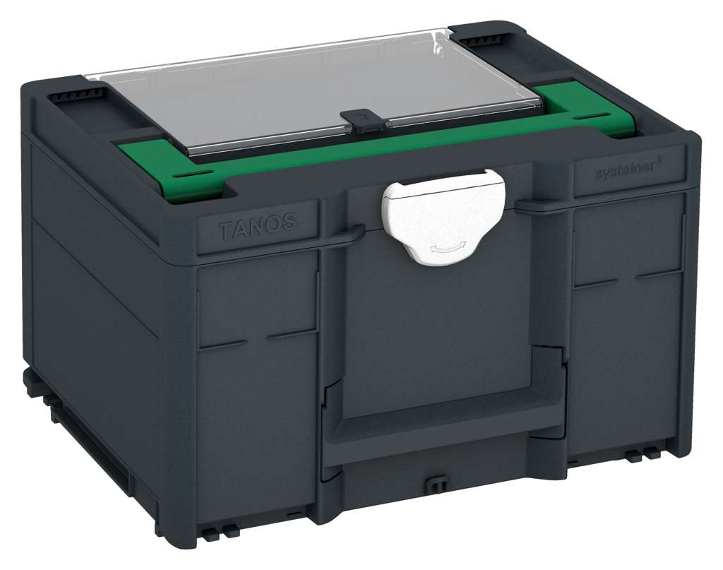 Systainer³ Lid Compartment M 237, Anthracite with Signal Green lid handle and White catches