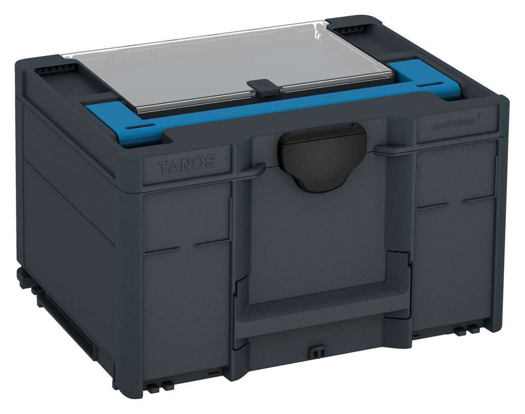 Systainer³ Lid Compartment M 237, Anthracite with Sky Blue lid handle and Black catches