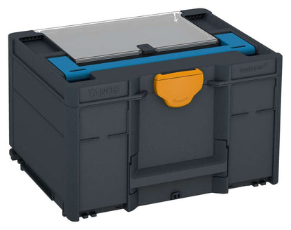Systainer³ Lid Compartment M 237, Anthracite with Sky Blue lid handle and Daffodil Yellow catches
