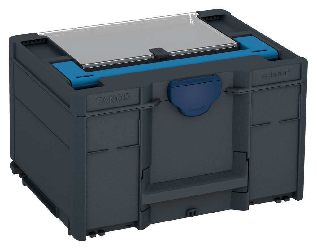 Systainer³ Lid Compartment M 237, Anthracite with Sky Blue lid handle and Sapphire Blue catches