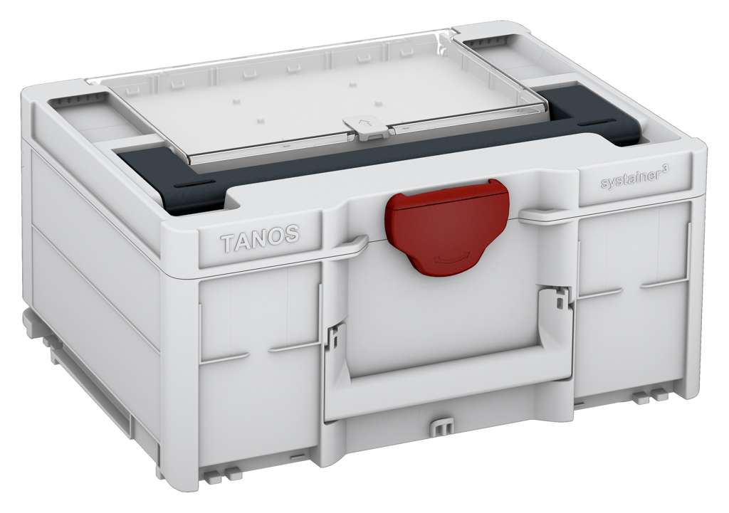Systainer³ Lid Compartment M 187, Light Grey with Anthracite lid handle and Carmine Red catches