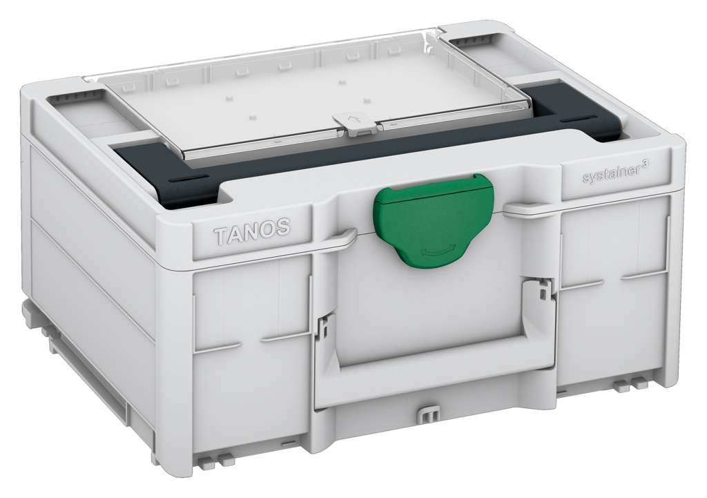 Systainer³ Lid Compartment M 187, Light Grey with Anthracite lid handle and Signal Green catches