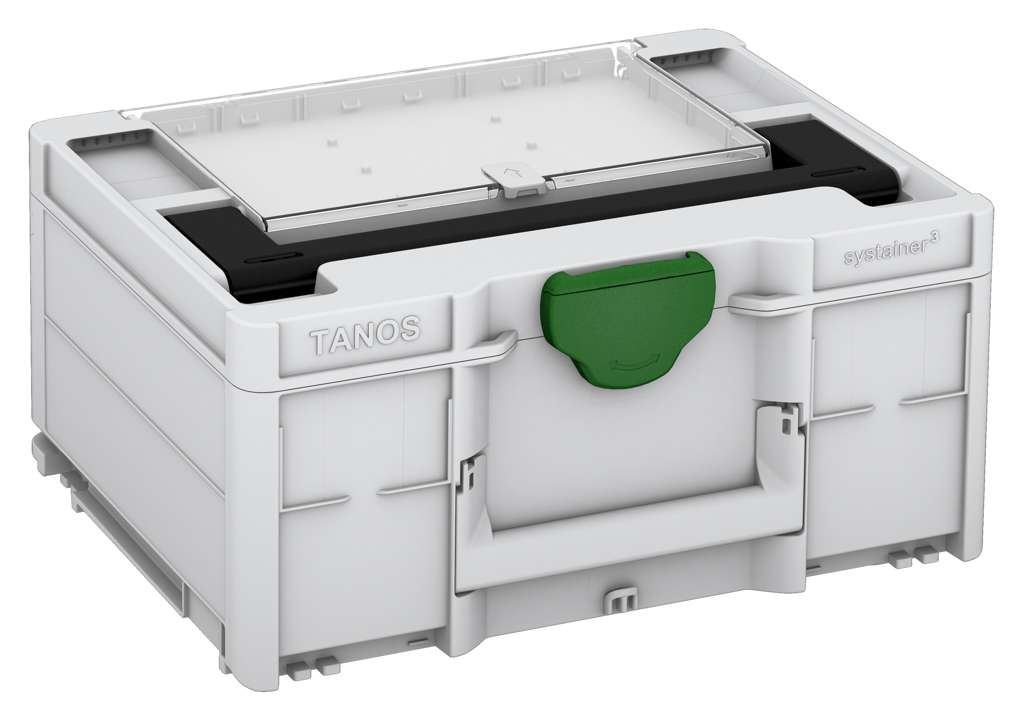 Systainer³ Lid Compartment M 187, Light Grey with Black lid handle and Emerald Green catches