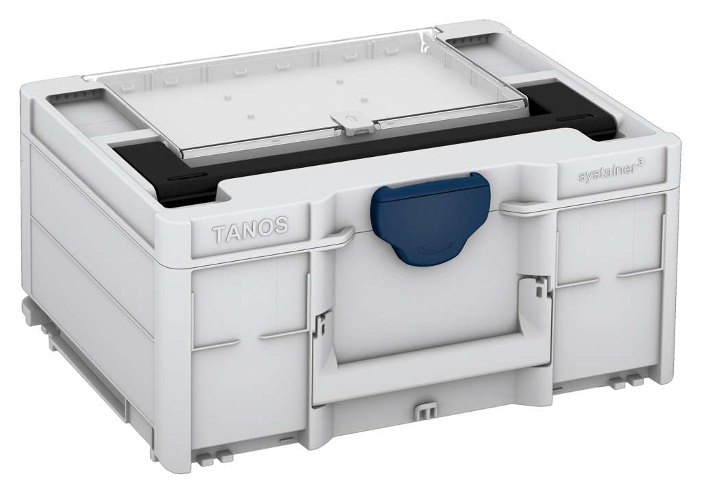 Systainer³ Lid Compartment M 187, Light Grey with Black lid handle and Sapphire Blue catches