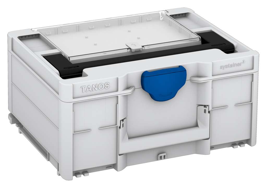 Systainer³ Lid Compartment M 187, Light Grey with Black lid handle and Signal Blue catches