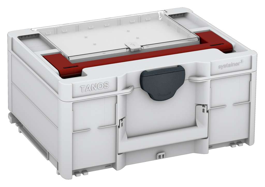 Systainer³ Lid Compartment M 187, Light Grey with Carmine Red lid handle and Anthracite catches