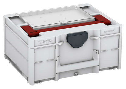 Systainer³ Lid Compartment M 187, Light Grey with Carmine Red lid handle and Anthracite catches