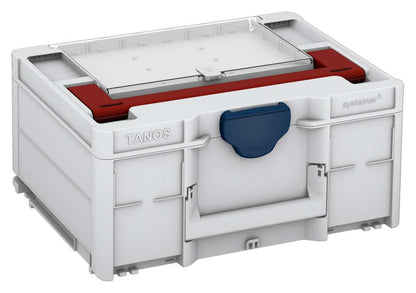 Systainer³ Lid Compartment M 187, Light Grey with Carmine Red lid handle and Sapphire Blue catches
