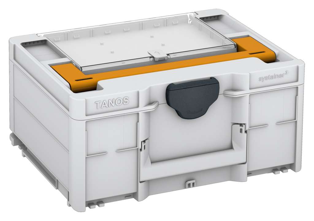 Systainer³ Lid Compartment M 187, Light Grey with Daffodil Yellow lid handle and Anthracite catches