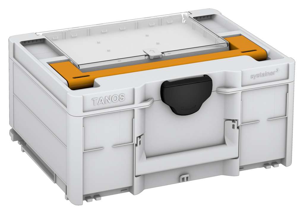 Systainer³ Lid Compartment M 187, Light Grey with Daffodil Yellow lid handle and Black catches