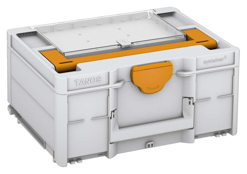 Systainer³ Lid Compartment M 187, Light Grey with Daffodil Yellow lid handle and Daffodil Yellow catches