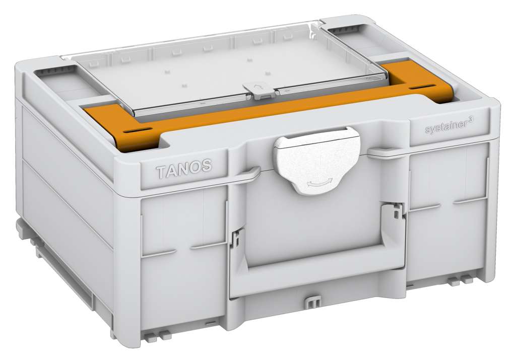 Systainer³ Lid Compartment M 187, Light Grey with Daffodil Yellow lid handle and White catches