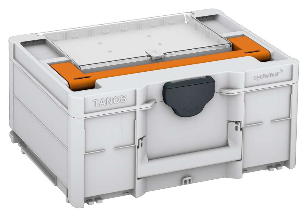 Systainer³ Lid Compartment M 187, Light Grey with Deep Orange lid handle and Anthracite catches
