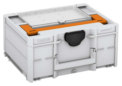 Systainer³ Lid Compartment M 187, Light Grey with Deep Orange lid handle and Black catches