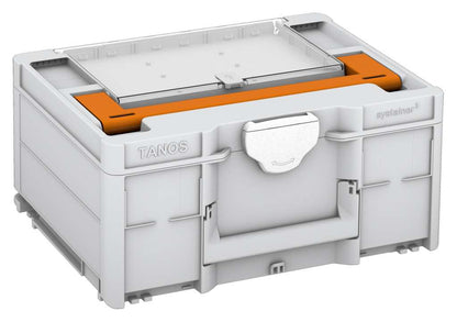 Systainer³ Lid Compartment M 187, Light Grey with Deep Orange lid handle and White catches