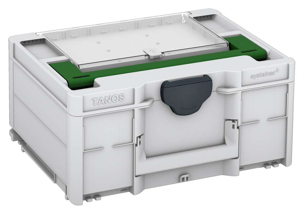 Systainer³ Lid Compartment M 187, Light Grey with Emerald Green lid handle and Anthracite catches