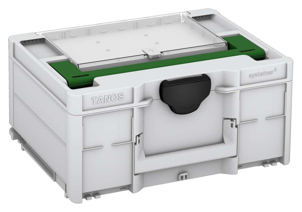 Systainer³ Lid Compartment M 187, Light Grey with Emerald Green lid handle and Black catches