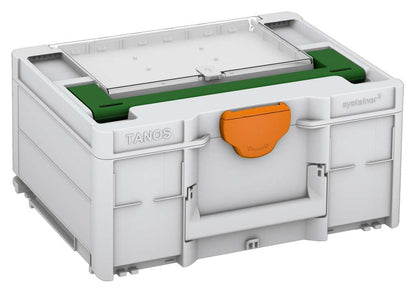 Systainer³ Lid Compartment M 187, Light Grey with Emerald Green lid handle and Deep Orange catches