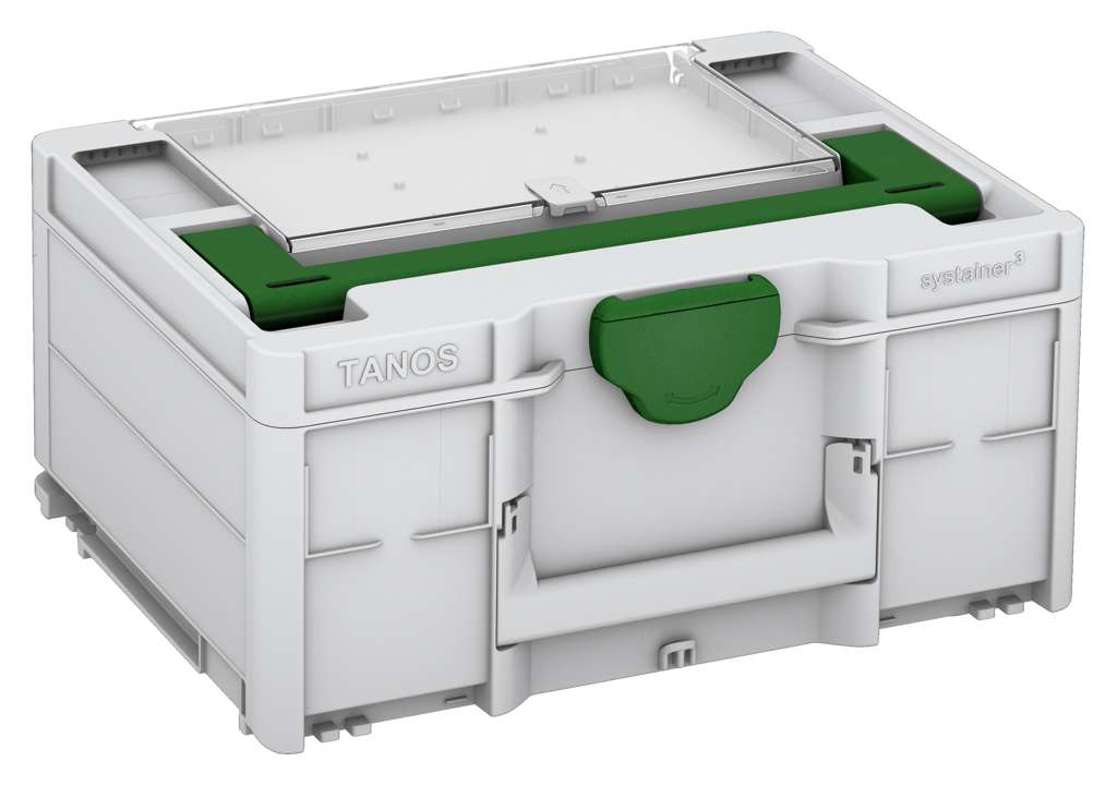 Systainer³ Lid Compartment M 187, Light Grey with Emerald Green lid handle and Emerald Green catches