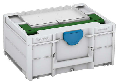 Systainer³ Lid Compartment M 187, Light Grey with Emerald Green lid handle and Sky Blue catches