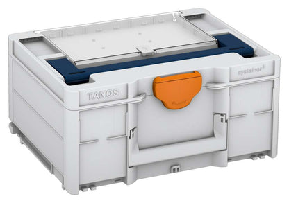 Systainer³ Lid Compartment M 187, Light Grey with Sapphire Blue lid handle and Deep Orange catches