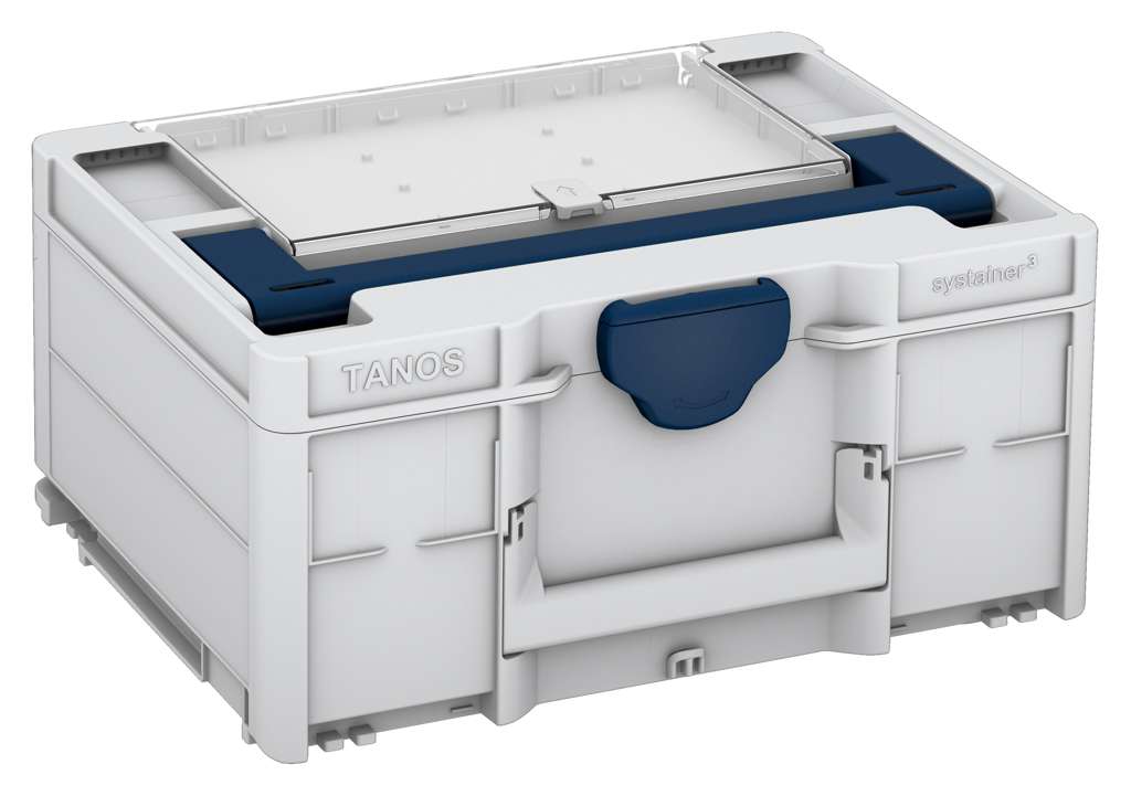 Systainer³ Lid Compartment M 187, Light Grey with Sapphire Blue lid handle and Sapphire Blue catches