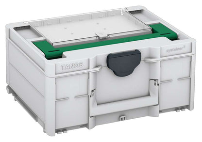 Systainer³ Lid Compartment M 187, Light Grey with Signal Green lid handle and Anthracite catches