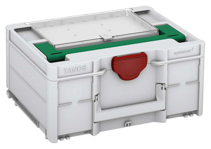 Systainer³ Lid Compartment M 187, Light Grey with Signal Green lid handle and Carmine Red catches