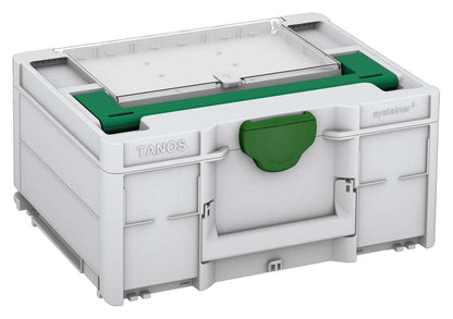 Systainer³ Lid Compartment M 187, Light Grey with Signal Green lid handle and Emerald Green catches