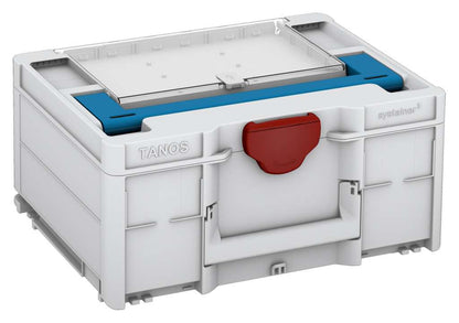 Systainer³ Lid Compartment M 187, Light Grey with Sky Blue lid handle and Carmine Red catches